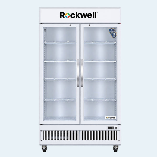 872 L Double Glass Door Visi Cooler – White – 4 Years Warranty
