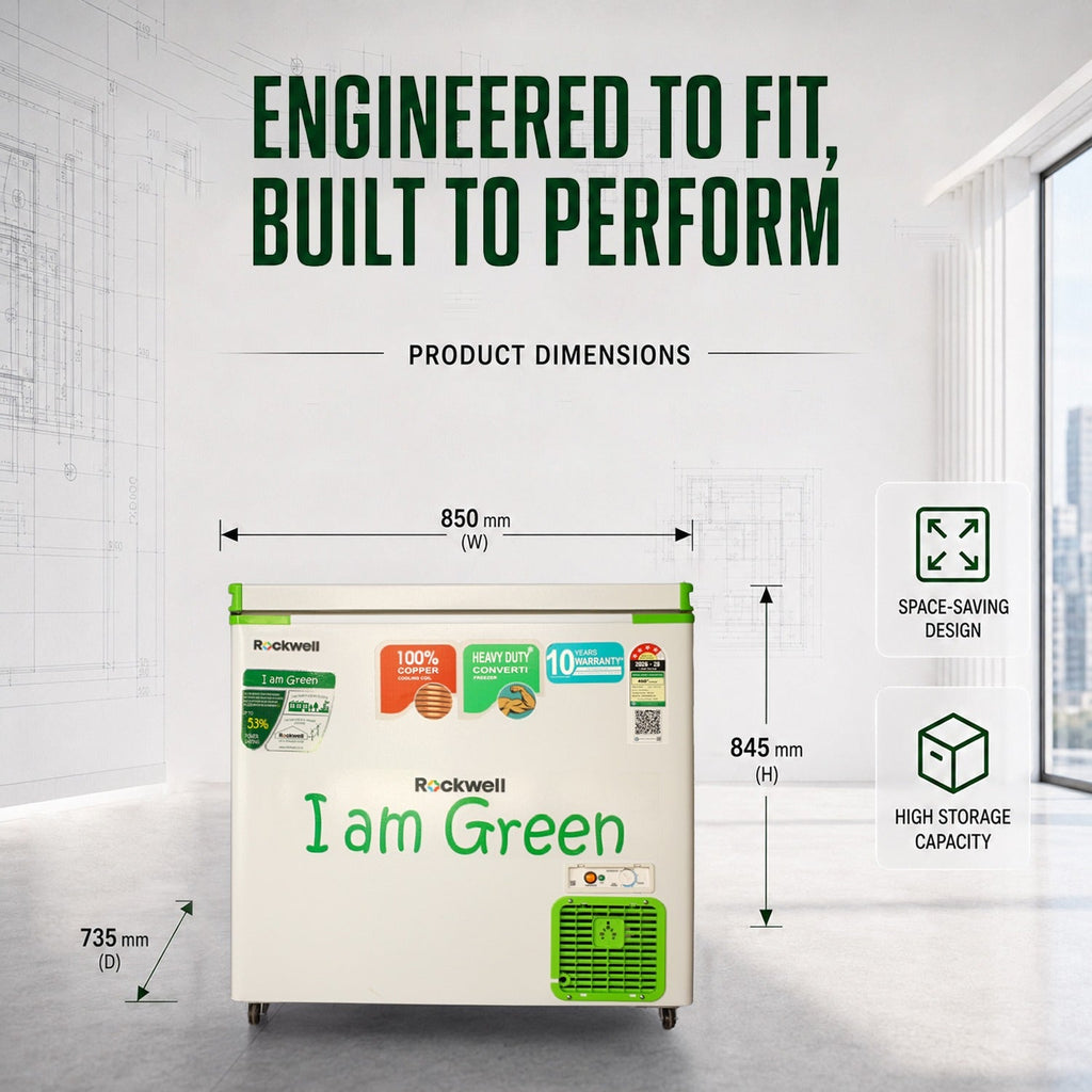 194 L Convertible Green Deep Freezer – Upto 53% power saving – 10-Year Cooling Coil Warranty – image 3