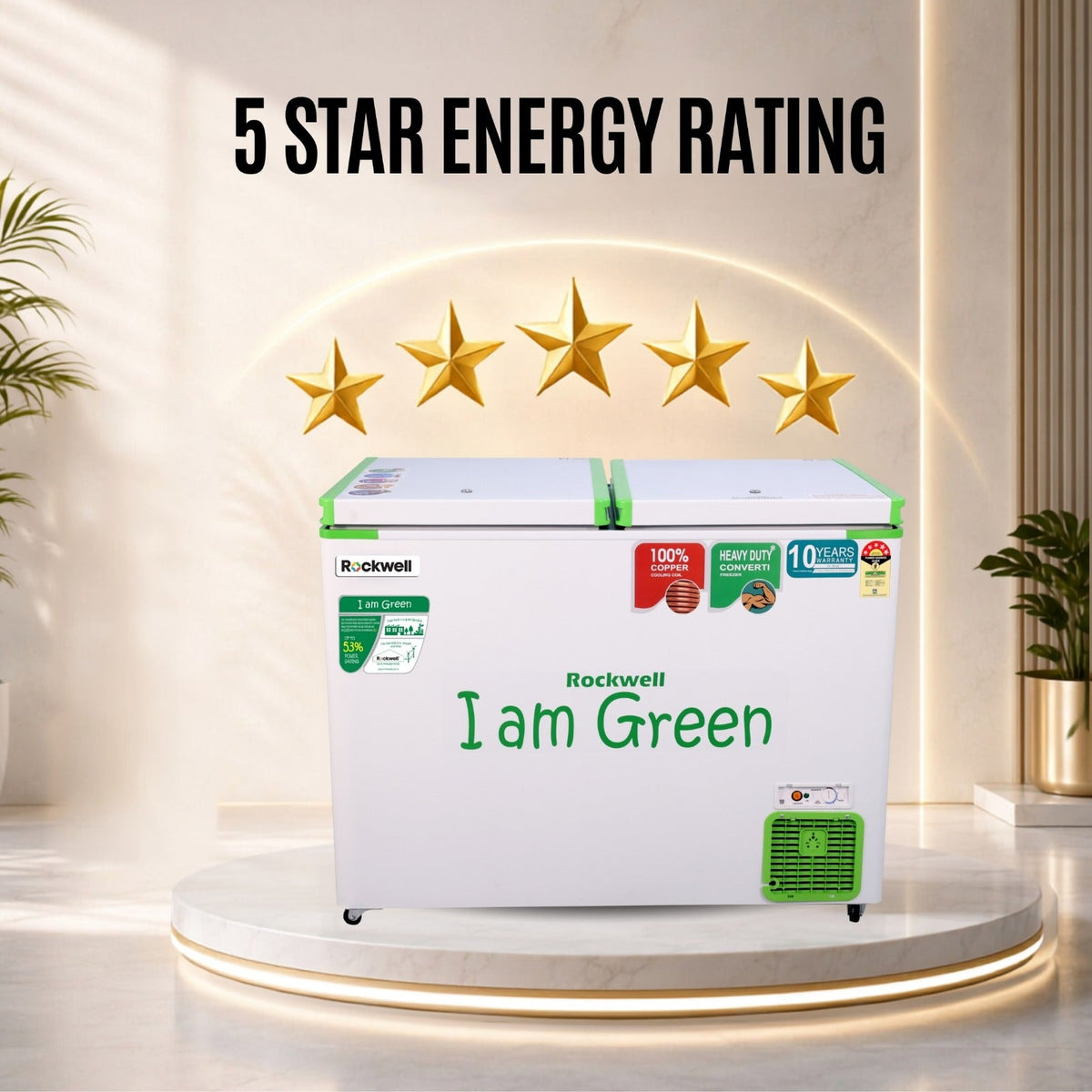 294 L Convertible Green Deep Freezer – Upto 53% power saving – 10-Year Cooling Coil Warranty – image 4