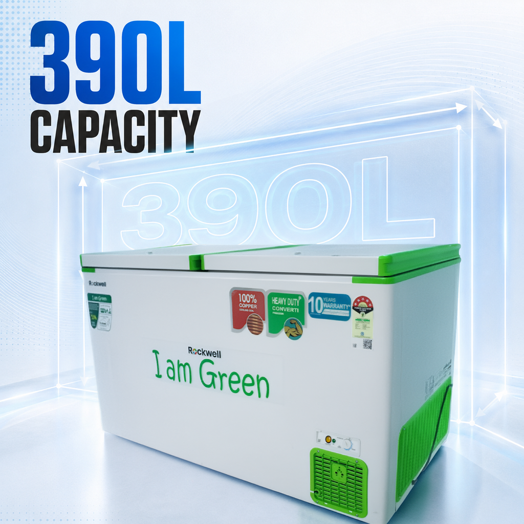 390 L Convertible Green Deep Freezer – Upto 53% power saving – 10-Year Cooling Coil Warranty – image 2