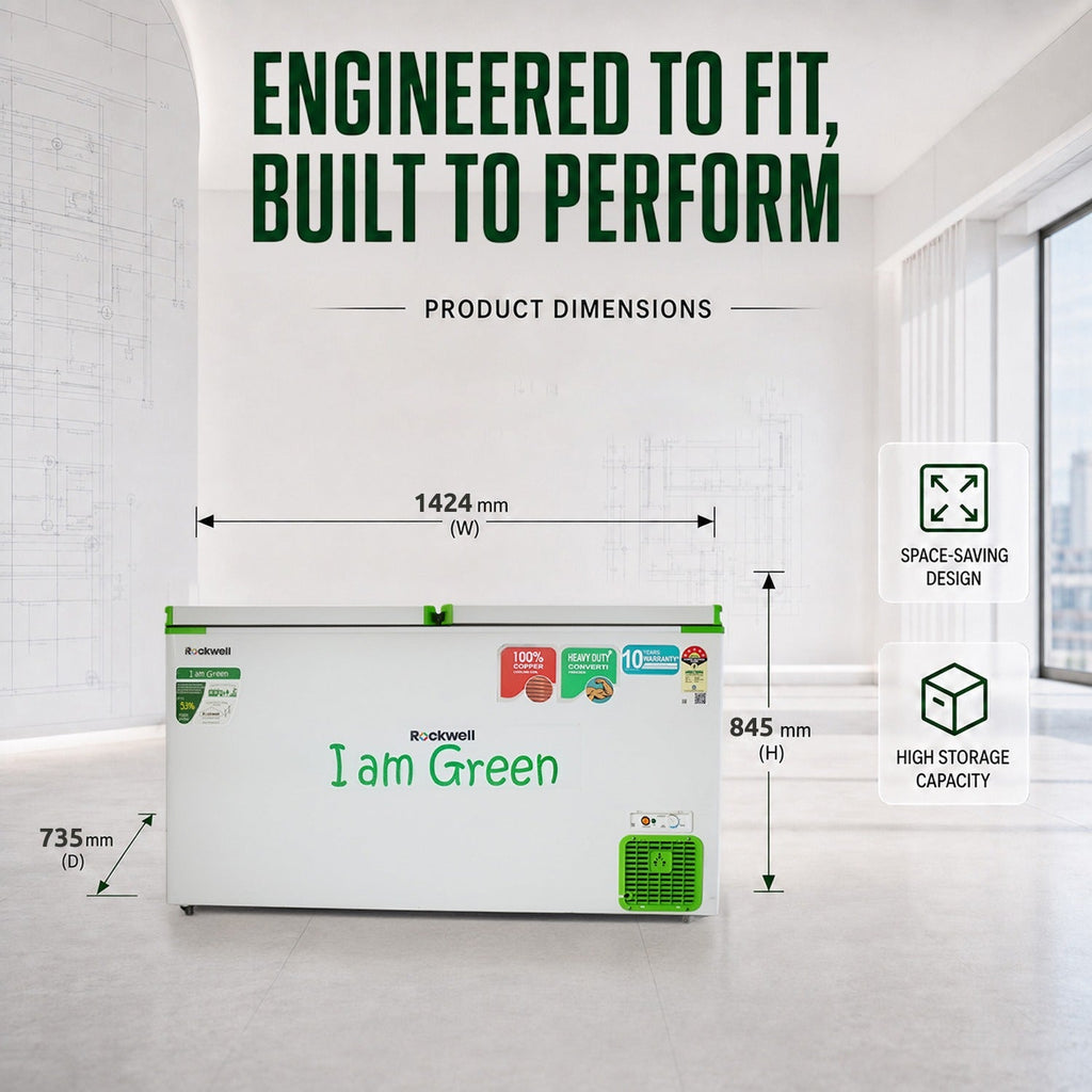 390 L Convertible Green Deep Freezer – Upto 53% power saving – 10-Year Cooling Coil Warranty – image 3