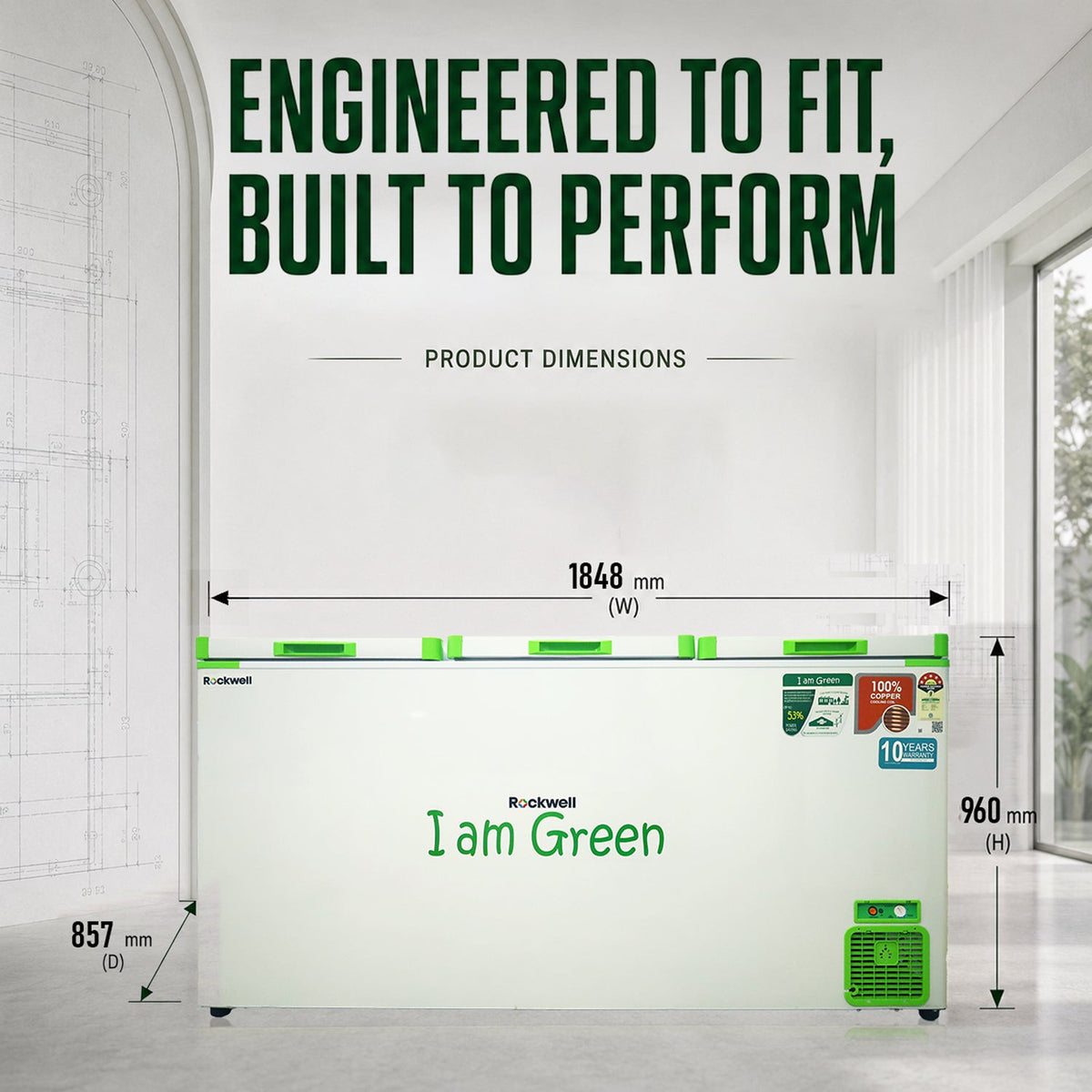 750 L Convertible Green Deep Freezer – Upto 53% power saving 10-Year Cooling Coil Warranty – image 3