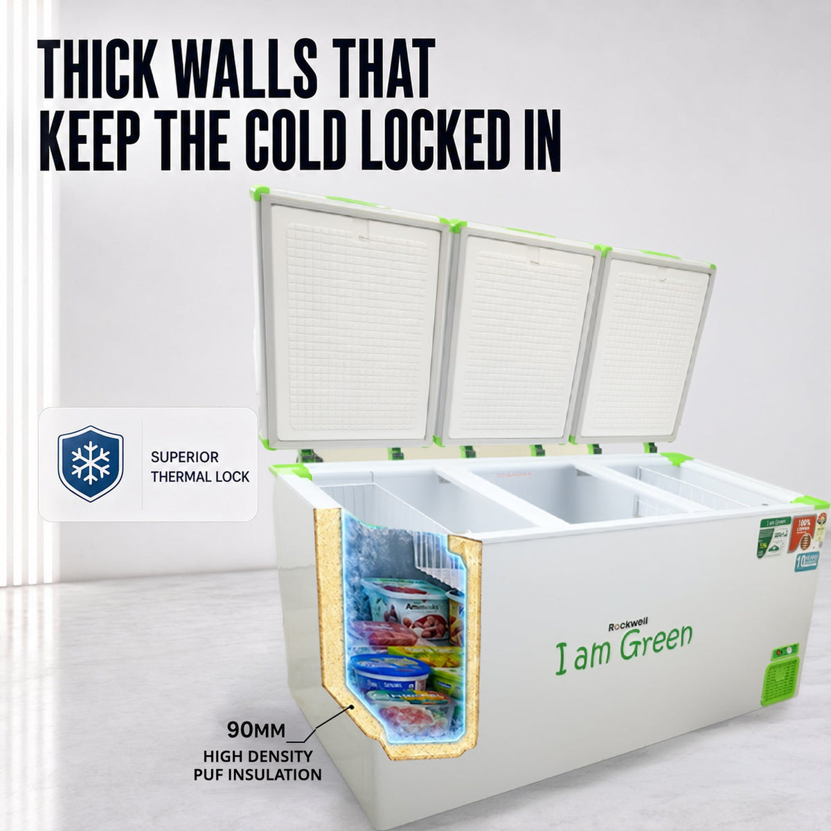 750 L Convertible Green Deep Freezer – Upto 53% power saving 10-Year Cooling Coil Warranty – image 5