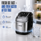Portable Instant Ice Maker – 9 Bullet Ice Cubes in 8-10 Minutes – 12 kg/Day – image 2