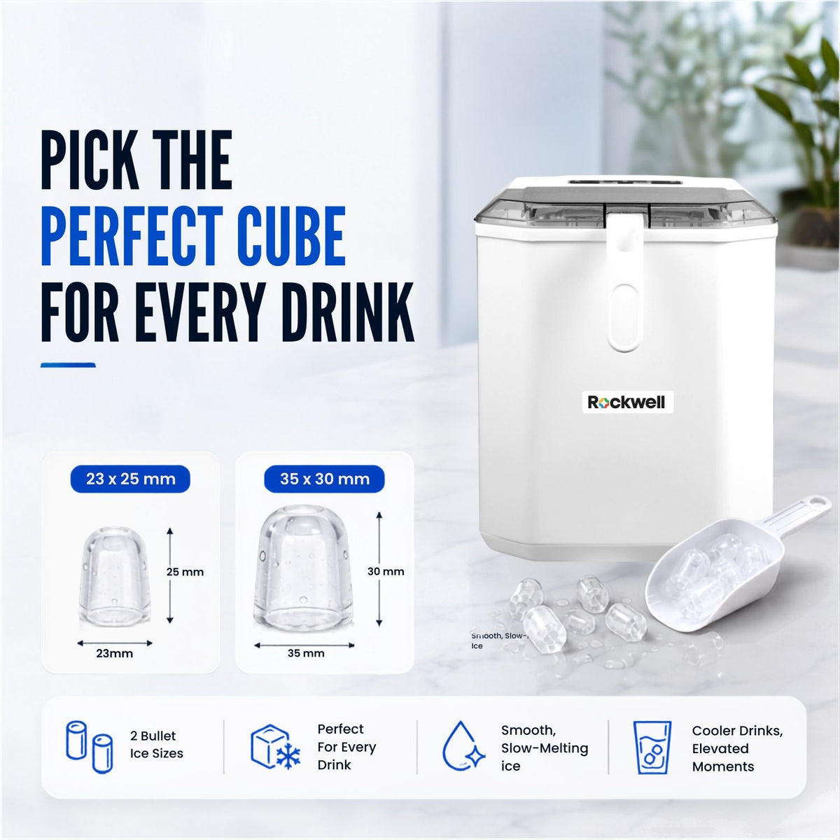 Portable Instant Ice Maker – 9 Bullet Ice Cubes in 8-10 Minutes – 12 kg/Day – image 4