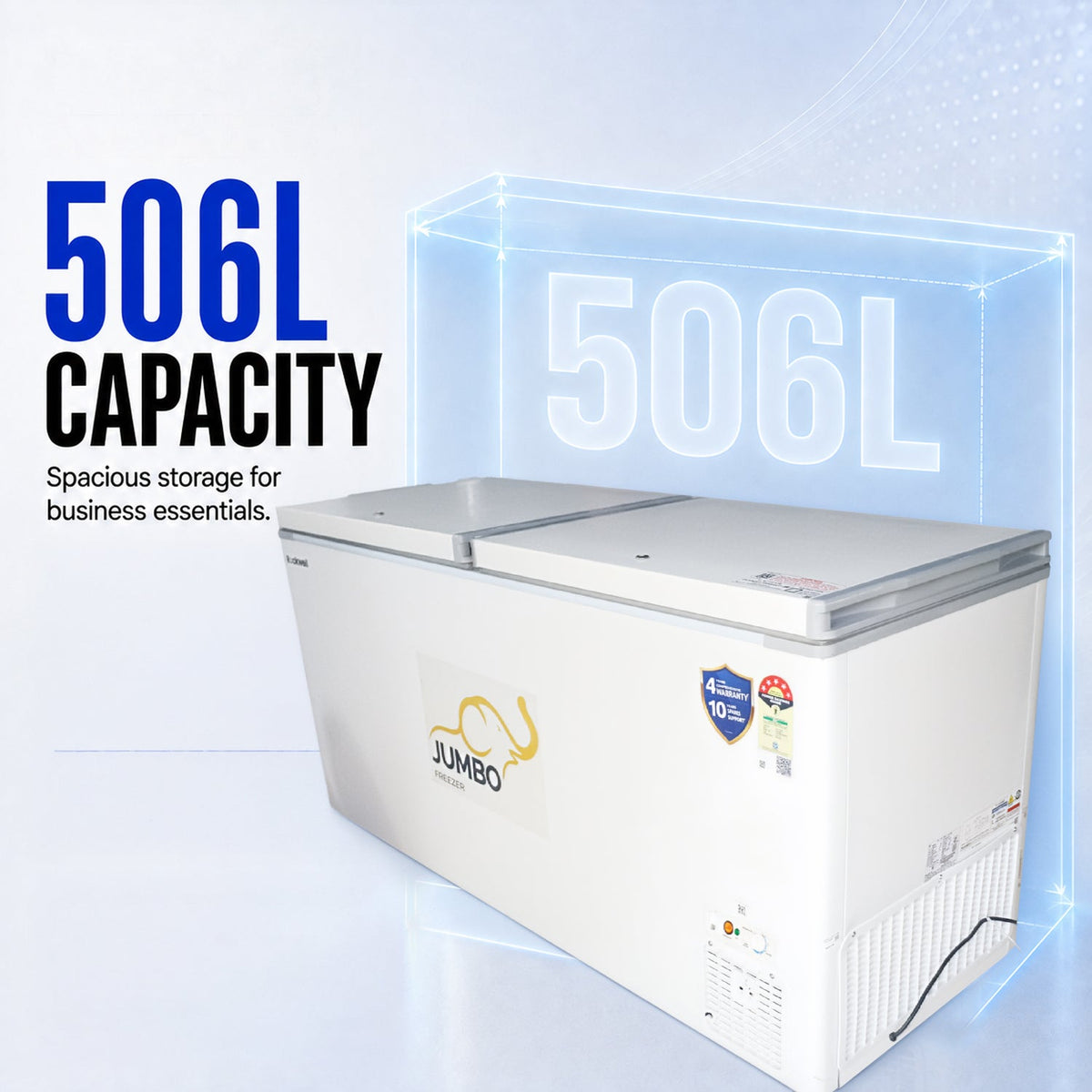 506 L Hard Top Convertible Deep Freezer – White – 1 Year Warranty – image 2