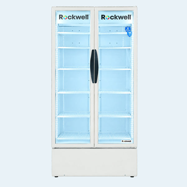 980 L Double Glass Door Visi Cooler – White – 4 Years Warranty