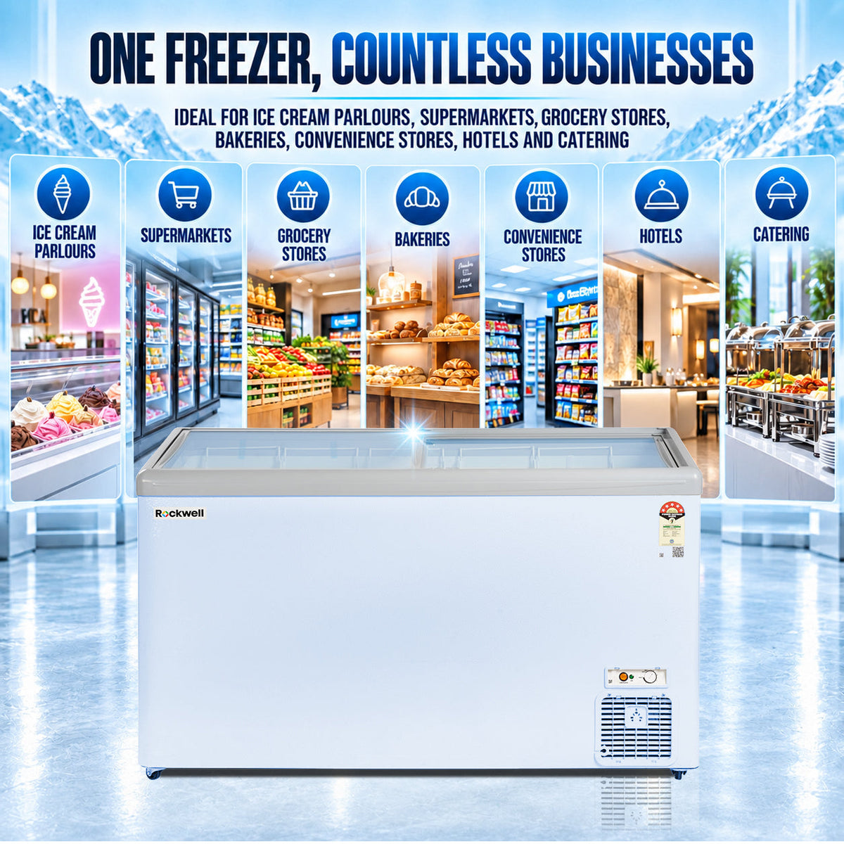 415 L Glass Top Deep Freezer – Low Power Consumption – 4 Years Warranty – image 2