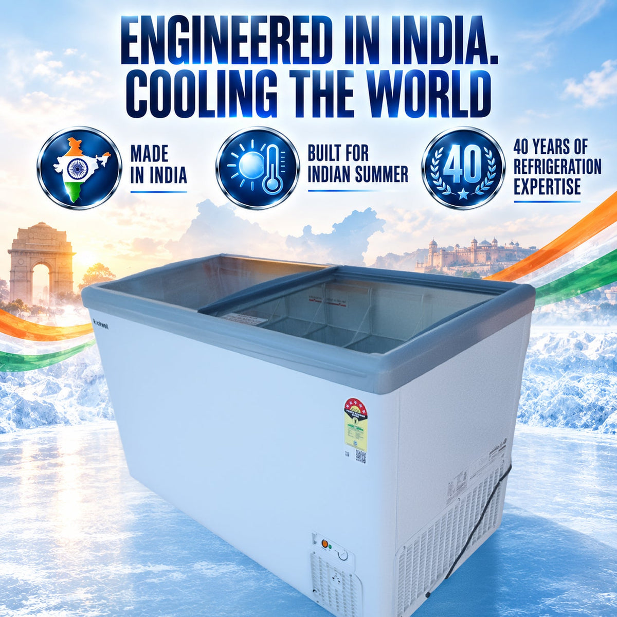 415 L Glass Top Deep Freezer – Low Power Consumption – 4 Years Warranty – image 3