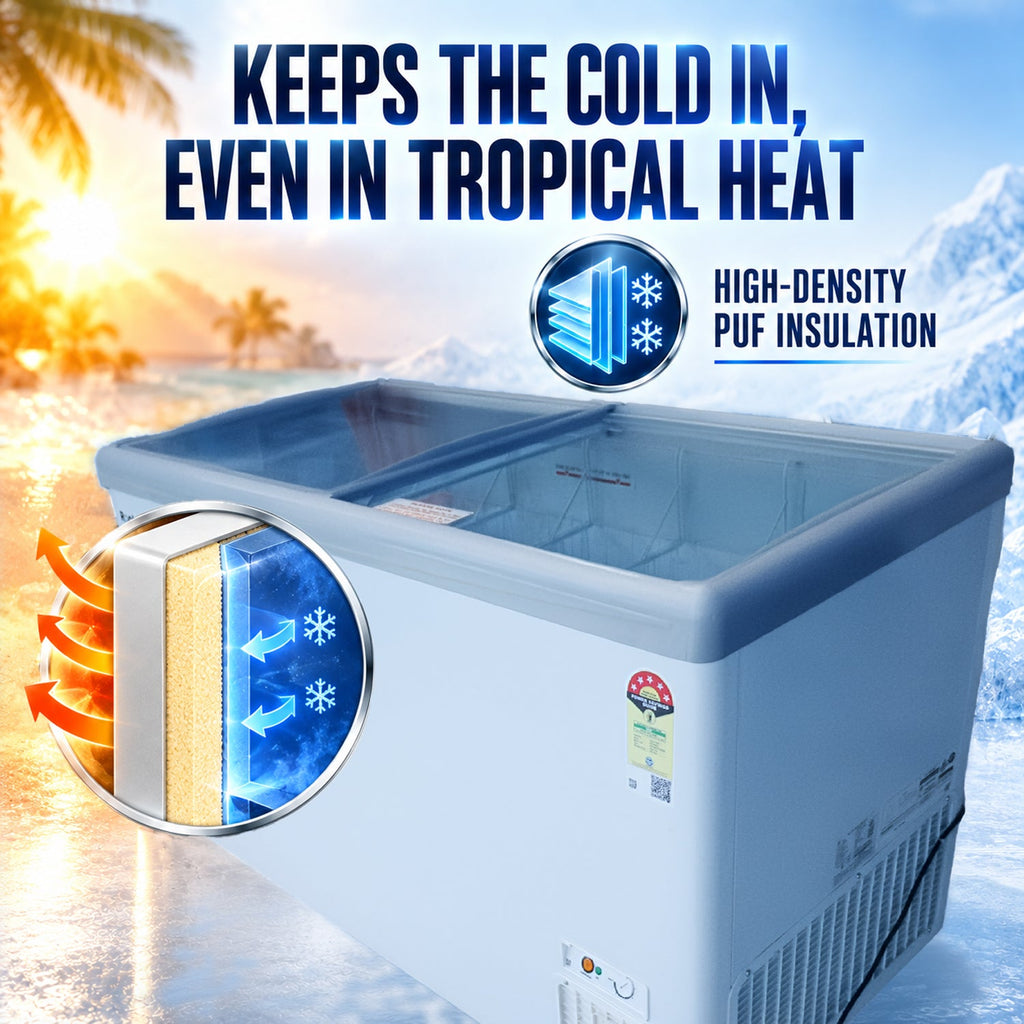 415 L Glass Top Deep Freezer – Low Power Consumption – 4 Years Warranty – image 5