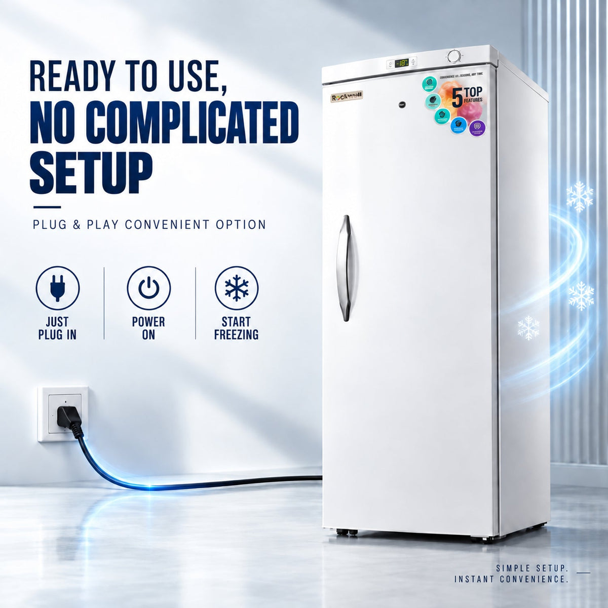 280 L Hard Door Vertical Freezer – White – image 5