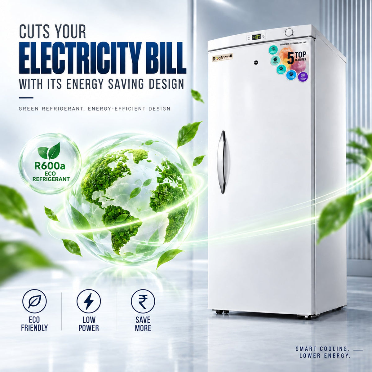 280 L Hard Door Vertical Freezer – White – image 9