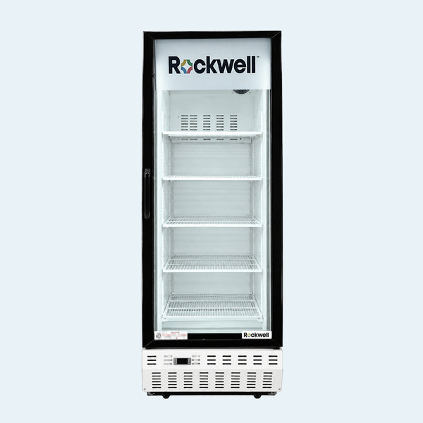413 L Glass Door Vertical Freezer – White