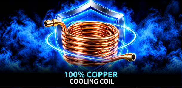 Green Freezer key feature: 100% copper cooling coil