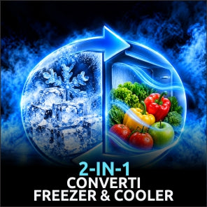 Green Freezer key feature: 2-in-1 convertible freezer and cooler