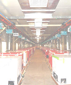 Cold room at the Rockwell plant