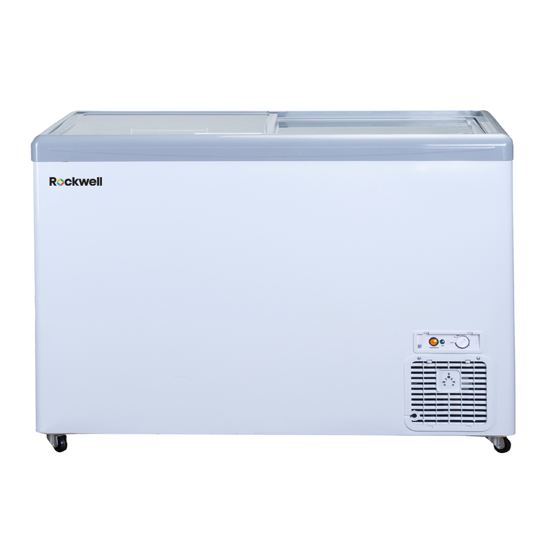 Rockwell 415Ltr, Glass Top Deep Freezer, Low Power Consumption (SFR450GTS White)