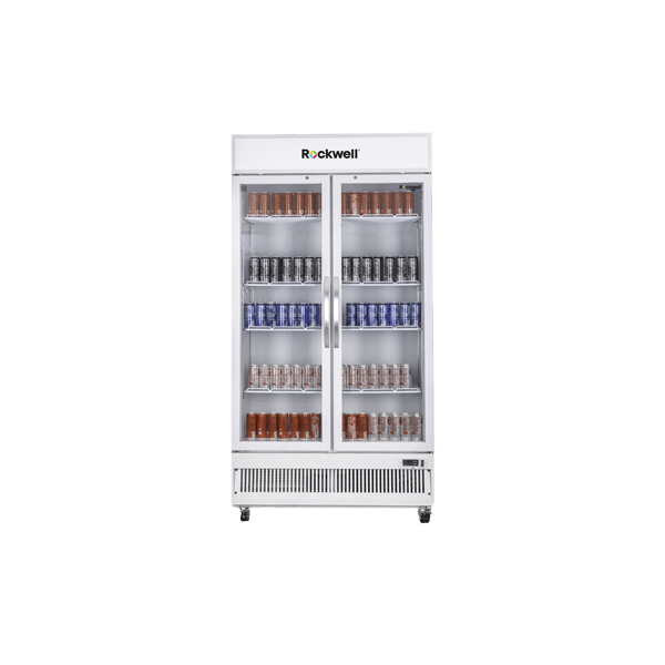 Rockwell 872Ltr, Double Glass Door Visi Cooler, Internal LED, Dynamic Cooling (RVC1100C, White) - Image 3