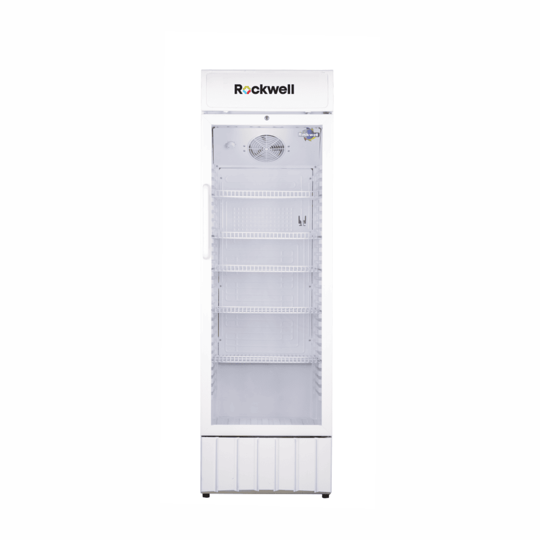Rockwell 370Ltr, Single Glass Door Visi Cooler, Internal LED, Dynamic Cooling (RVC500A, White)