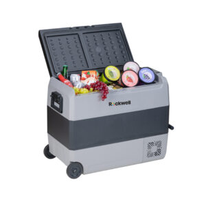 Rockwell 56.5Ltr Car Cooler/Freezer, Portable Fridge for Outdoor Adventures, 240V AC Power Cord & 12V Car Adapter (RMC60D, Grey)