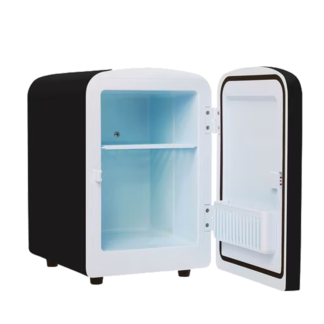 Rockwell 4L Retro Mini Fridge and Warmer, AC/DC Portable Thermoelectric Cooler/Warmer for Skincare, Cosmetics,Beverage, Snacks & Medicine, Fits 6 Cans – Black - Image 2
