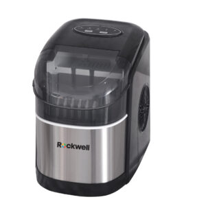 Rockwell IM12BSS Compact Ice Maker Machine | 12 kg Daily Ice Production | Efficient & Stylish Ice Maker with 0.9 kg Storage | Perfect for Home, Office, or Small Events - Silver