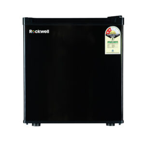 Rockwell 45L Mini Refrigerator  – Compact Design, 2-Star Rated, Ideal for Small Spaces, Dorms, and Offices, Features Reliable Cooling and Adjustable Shelves with Chiller Tray, Black