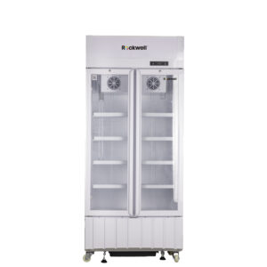 Rockwell 460Ltr, Double Glass Door Visi Cooler, Internal LED, Dynamic Cooling (RVC600A, White)