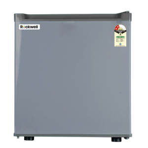 Rockwell 45L Mini Refrigerator – Compact Design, 2-Star Rated, Ideal for Small Spaces, Dorms, and Offices, Features Reliable Cooling and Adjustable Shelves with Chiller Tray, Grey